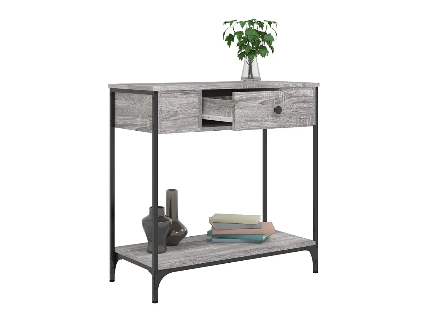 Mesa consola madera de ingeniería gris Sonoma 75x34,5x75 cm