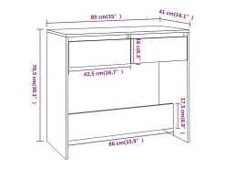 Mesa consola madera de ingeniería roble ahumado 89x41x76,5 cm