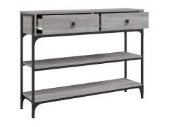 Mesa consola madera de ingeniería gris Sonoma 100x25x75 cm ES739191