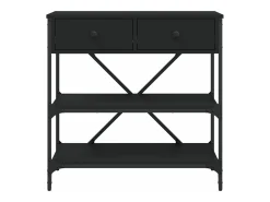 Mesa consola madera de ingeniería negro 75x34,5x75 cm