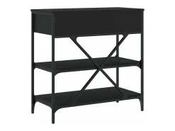 Mesa consola madera de ingeniería negro 75x34,5x75 cm