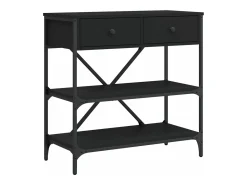 Mesa consola madera de ingeniería negro 75x34,5x75 cm