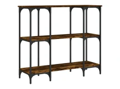 Mesa consola madera de ingeniería roble ahumado 102x35x90 cm