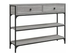 Mesa consola madera de ingeniería gris Sonoma 100x25x75 cm