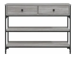 Mesa consola madera de ingeniería gris Sonoma 100x25x75 cm