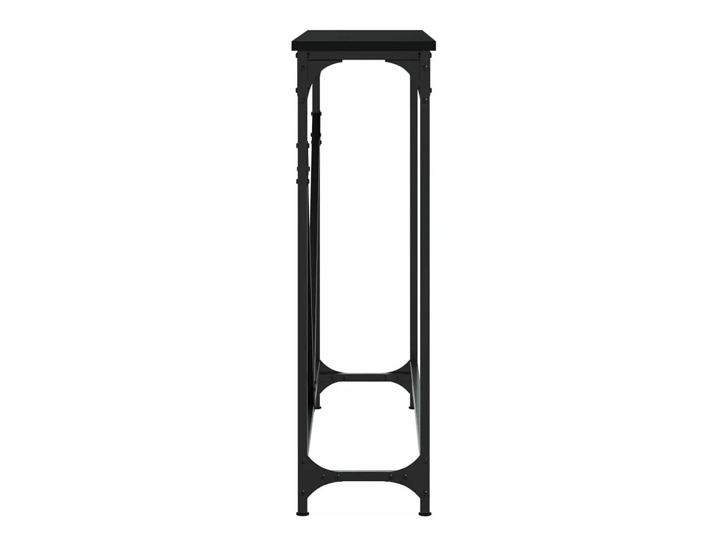 Mesa consola madera de ingeniería negra 102x22,5x75 cm