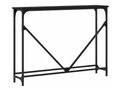 Mesa consola madera de ingeniería negra 102x22,5x75 cm