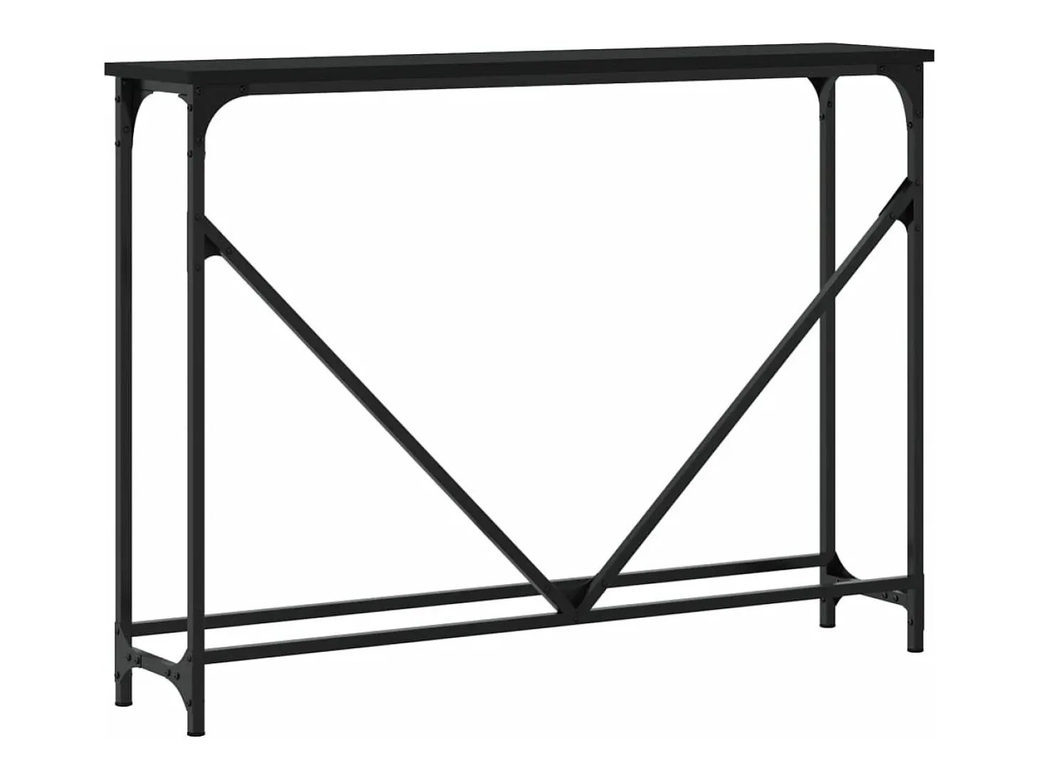 Mesa consola madera de ingeniería negra 102x22,5x75 cm