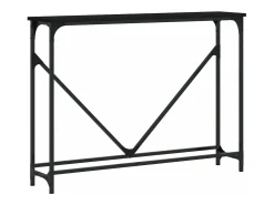 Mesa consola madera de ingeniería negra 102x22,5x75 cm