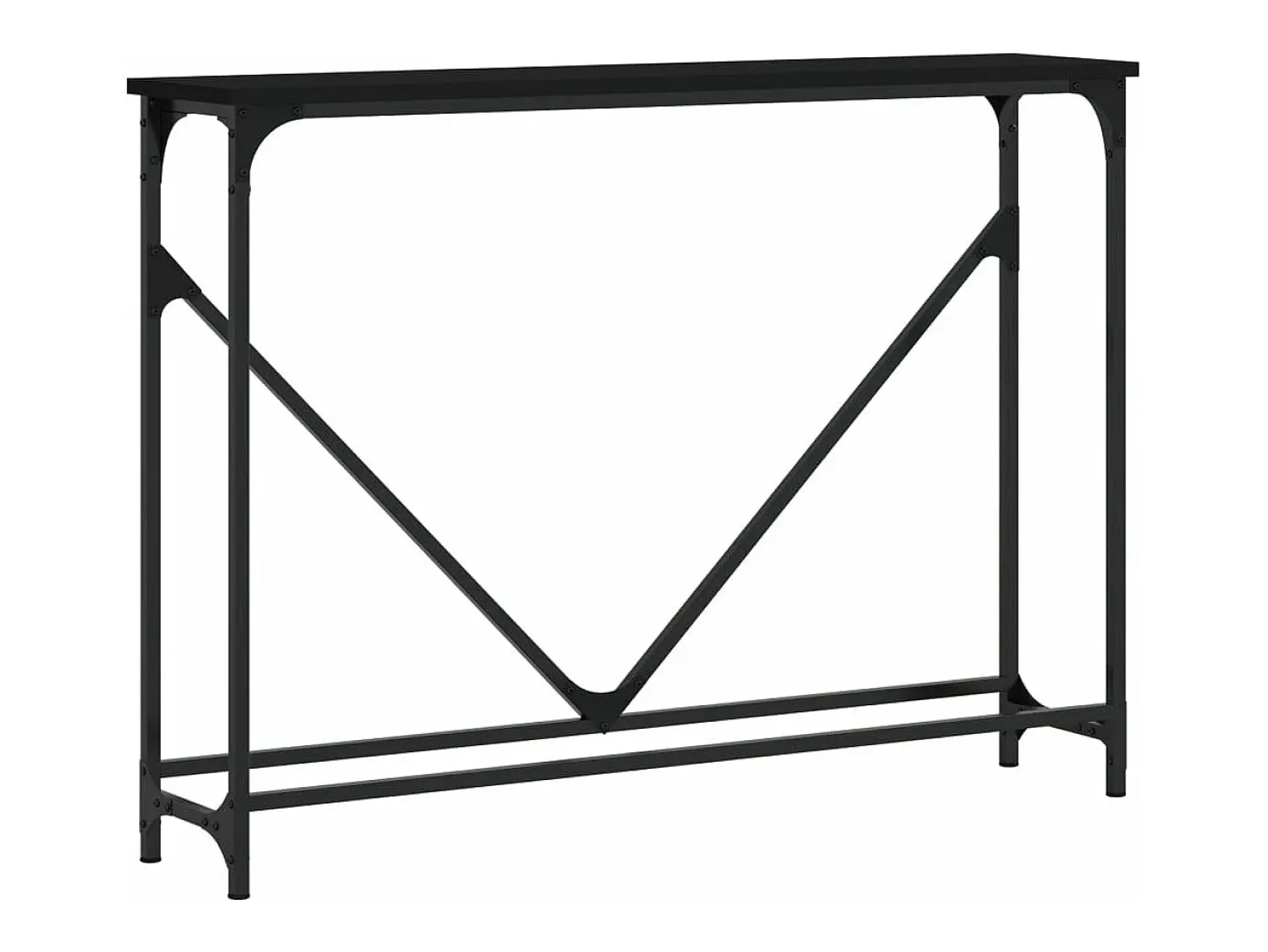 Mesa consola madera de ingeniería negra 102x22,5x75 cm