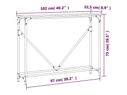 Mesa consola madera de ingeniería negra 102x22,5x75 cm