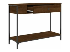 Mesa consola madera de ingeniería marrón roble 100x34,5x75 cm