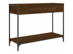 Mesa consola madera de ingeniería marrón roble 100x34,5x75 cm