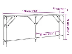 Mesa consola madera de ingeniería roble Sonoma 180x23x75 cm