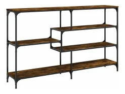 Mesa consola madera de ingeniería roble ahumado 160x32x95 cm