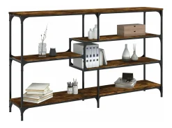 Mesa consola madera de ingeniería roble ahumado 160x32x95 cm