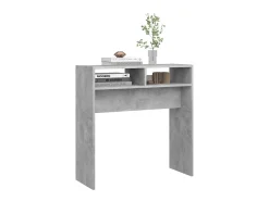 Mesa consola madera de ingeniería gris hormigón 78x30x80 cm