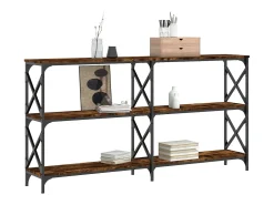 Mesa consola madera de ingeniería roble ahumado 156x28x80,5 cm