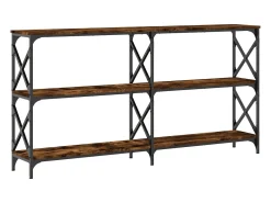 Mesa consola madera de ingeniería roble ahumado 156x28x80,5 cm