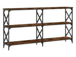 Mesa consola madera de ingeniería roble ahumado 156x28x80,5 cm