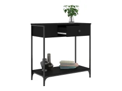 Mesa consola madera de ingeniería negro 75x34,5x75 cm