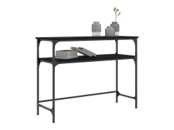 Mesa consola madera de ingeniería negra 100x35,5x75 cm ES582539