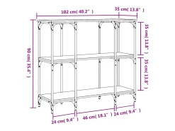 Mesa consola madera de ingeniería gris Sonoma 102x35x90 cm