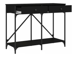 Mesa consola madera de ingeniería negra 100x39x78,5 cm