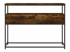Mesa consola madera de ingeniería roble ahumado 100x40x75 cm