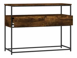 Mesa consola madera de ingeniería roble ahumado 100x40x75 cm