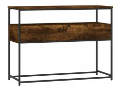 Mesa consola madera de ingeniería roble ahumado 100x40x75 cm