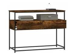 Mesa consola madera de ingeniería roble ahumado 100x40x75 cm