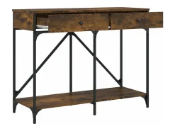 Mesa consola madera de ingeniería roble ahumado 100x39x78,5 cm