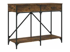 Mesa consola madera de ingeniería roble ahumado 100x39x78,5 cm