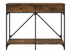 Mesa consola madera de ingeniería roble ahumado 100x39x78,5 cm