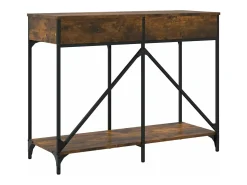 Mesa consola madera de ingeniería roble ahumado 100x39x78,5 cm