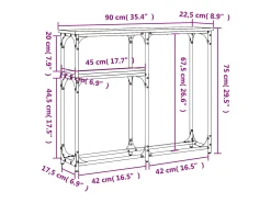 Mesa consola madera de ingeniería roble ahumado 90x22,5x75 cm