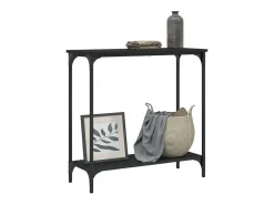 Mesa consola madera de ingeniería negro 75x30,5x75 cm