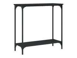 Mesa consola madera de ingeniería negro 75x30,5x75 cm