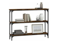 Mesa consola madera de ingeniería roble ahumado 100x22,5x75 cm