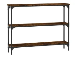 Mesa consola madera de ingeniería roble ahumado 100x22,5x75 cm