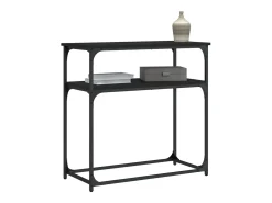 Mesa consola madera de ingeniería negra 75x35,5x75 cm ES554112
