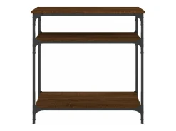 Mesa consola madera de ingeniería marrón roble 75x29x75 cm