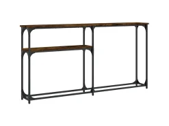 Mesa consola madera de ingeniería roble ahumado 145x22,5x75 cm ES711506