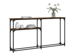 Mesa consola madera de ingeniería roble ahumado 145x22,5x75 cm ES711506