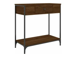 Mesa consola madera de ingeniería marrón roble 75x34,5x75 cm