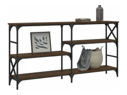 Mesa consola madera de ingeniería marrón roble 150x29x76,5 cm