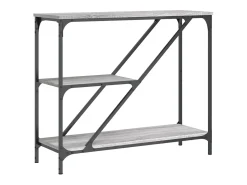 Mesa consola madera de ingeniería gris Sonoma 88,5x30x75 cm