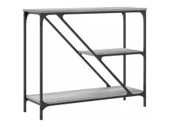 Mesa consola madera de ingeniería gris Sonoma 88,5x30x75 cm