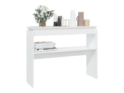 Mesa consola madera de ingeniería blanca 102x30x80 cm ES977156